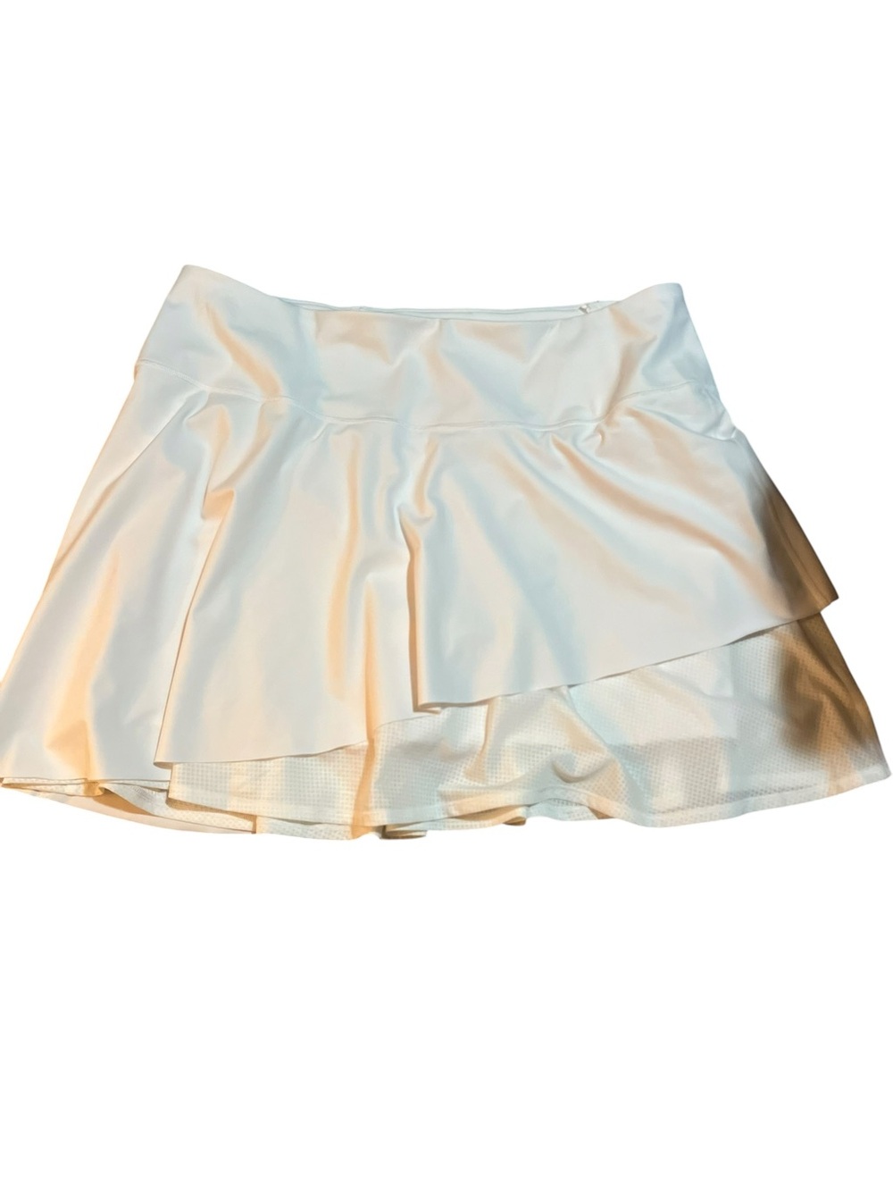 Athleta Ace Mesh White Layered Athletic Skort with Inner Short
